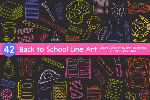 Back to School Line Art Doodles Clipart: A Modern Toolkit for Creatives