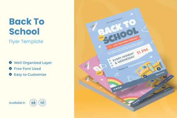 Back to School Playfull Flyer Template