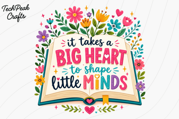 Big Heart Teacher PNG, Back to School