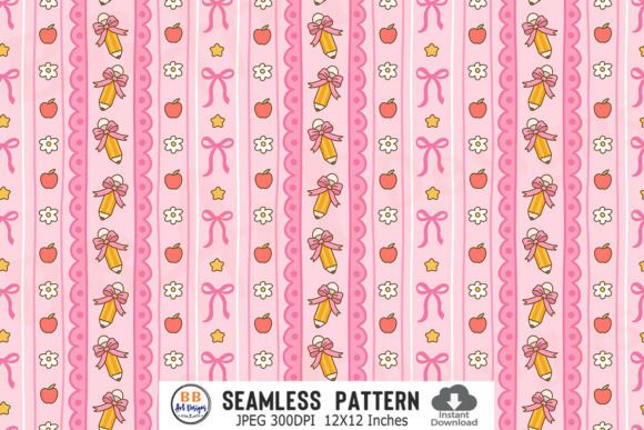 Preppy Back to School Pattern Paper Bow Design