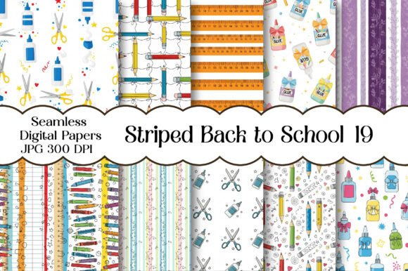 Striped Back to School Papers for Modern Designs