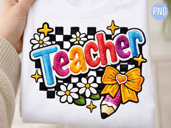 Teacher Daisy Pencil Back to School PNG