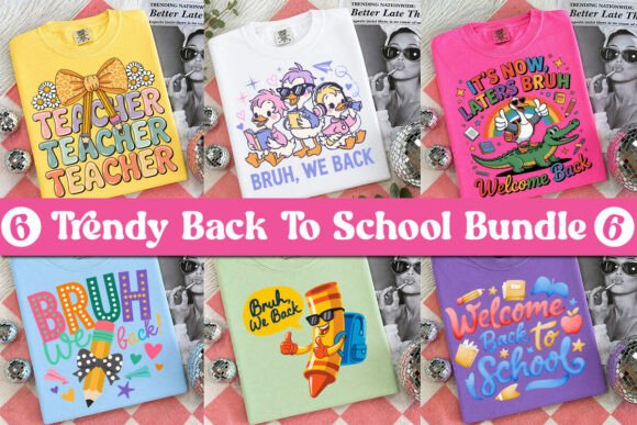 Trendy Back to School PNG Bundle